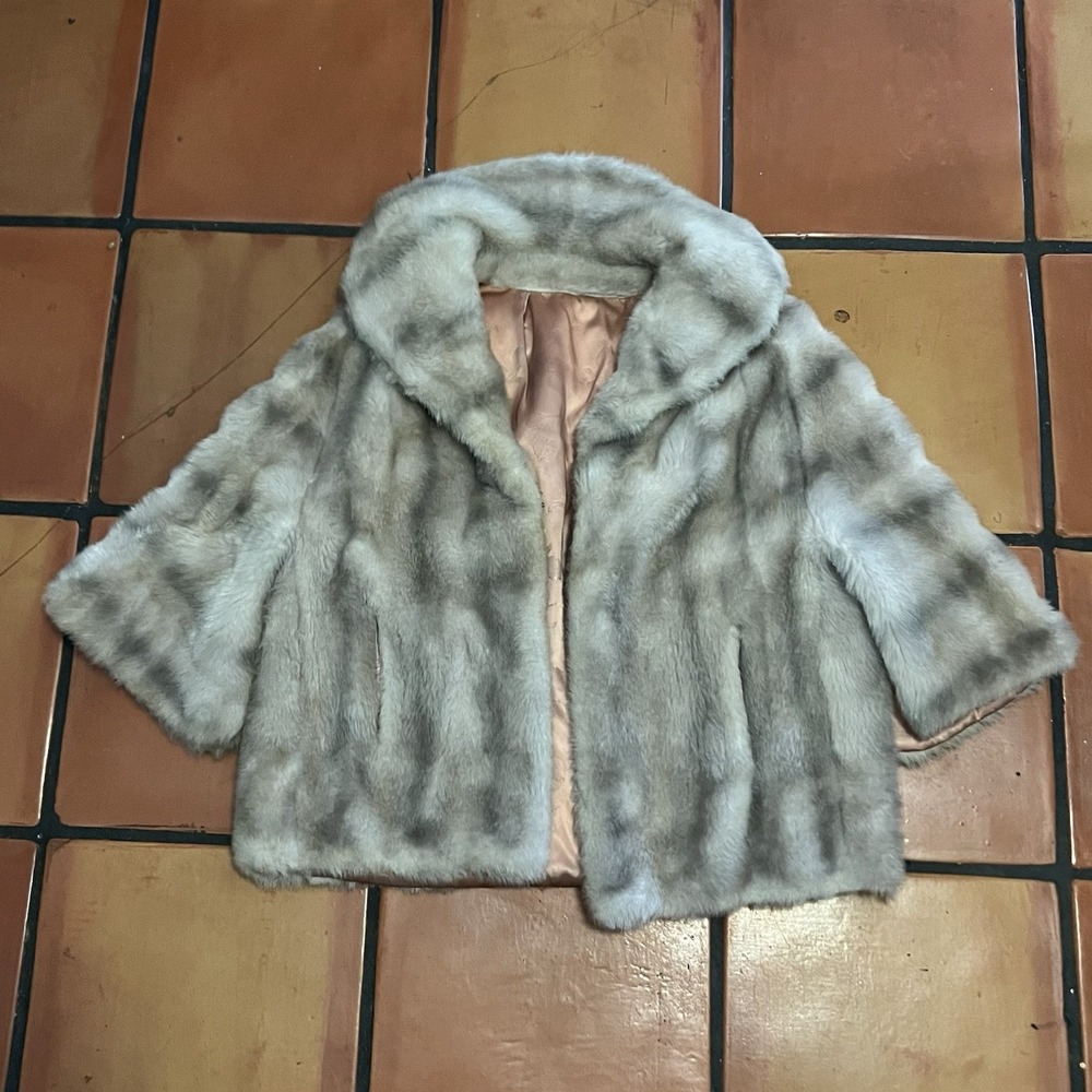 Vintage Glam 1960s Faux‎ Mink Fur Wrap Stole Capelet Sears Fashions